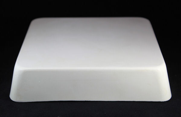 Square plaster drape mold to hand-make ceramic serving dishes, casseroles. Mold shown inverted. 