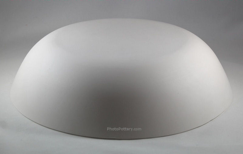 Large wide plaster drape mold to hand-build pottery serving bowls, salad bowls, decorative vessels. Mold shown inverted, positioned for draping clay. Large wide plaster drape mold to hand-build pottery serving bowls, salad bowls, decorative vessels. Mold shown inverted, positioned for draping clay.